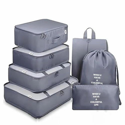 7-in-1 Travel Organizer Set, Nylon Packing Cubes, Compact Luggage Organizers for Clothes, shoes etc