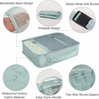 7-in-1 Travel Organizer Set, Nylon Packing Cubes, Compact Luggage Organizers for Clothes, shoes etc