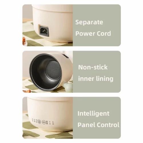 Electric Hot Pot Non-Stick Multipurpose Cooking Pot Portable Mini Electric Cooker