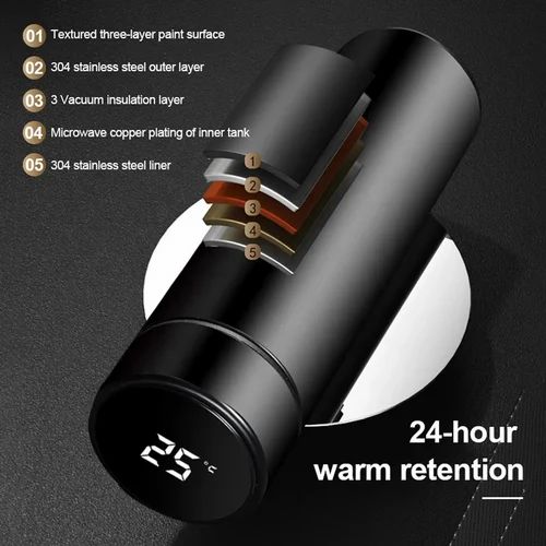 Stainless steel smart flask with Temperature display water bottle