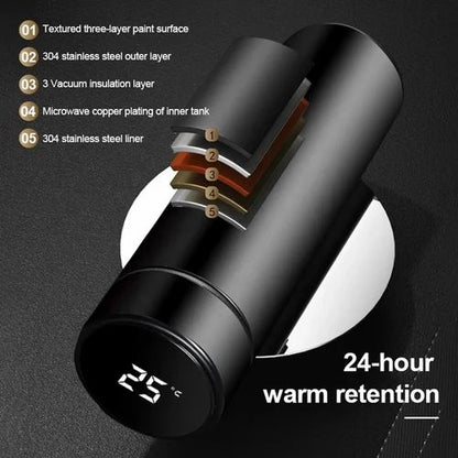 Stainless steel smart flask with Temperature display water bottle
