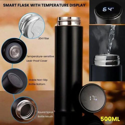 Stainless steel smart flask with Temperature display water bottle